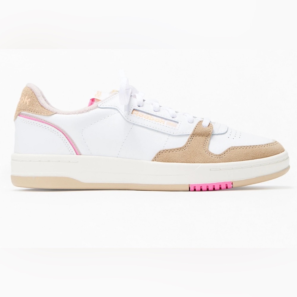 Reebok Women's Phase Court Vintage Festival Sneakers white and pink size 8.5